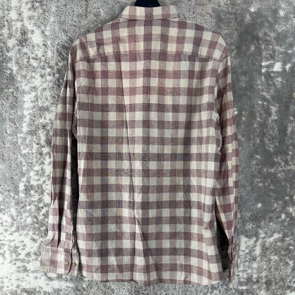 Nordstrom Size S Trim Fit Checker Casual Button Shirt Long Sleeve Collared - Picture 5 of 8